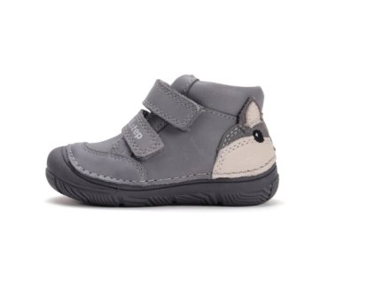 D.D.STEP detské chlapčenské kožené prechodné topánky  Dark Grey Animal, *082