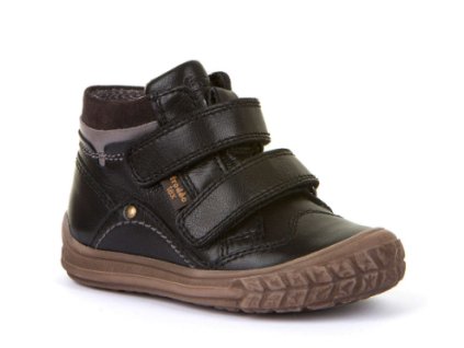 FRODDO detské chlapčenské zimné elegantné kožené topánky s membránou NAIK TEX BLACK