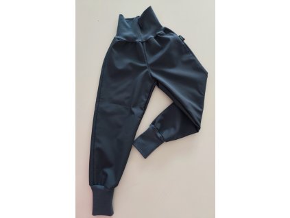 Chlapčenské softshelove flisom zateplene nohavice farba Šedá