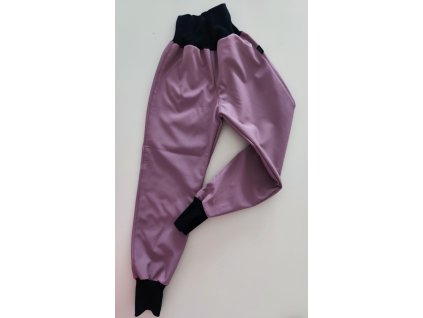 Dievčenské softshelove flisom zateplene nohavice farba Staroružová