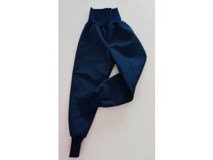 Chlapčenské softshelove flisom zateplene nohavice farba Tm. modrá  č.104/110