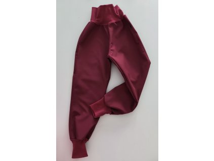 Dievčenské softshelove flisom zateplene nohavice farba Bordo