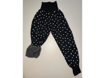 Dievčenské softshelove nohavice zateplene barančekom Čierne REFLEX SRDIEČKA
