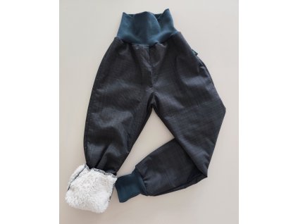 Chlapčenské softshelove nohavice zateplene barančekom farba Šedá  č.110/116