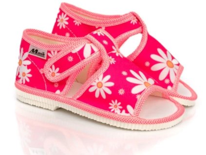 MANÍK papuče 1S dievčenské otvorené farba 339