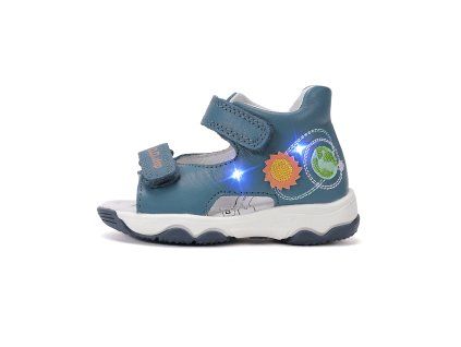 D.D.STEP detské chlapčenské svietiace letné sandále Royal Blue