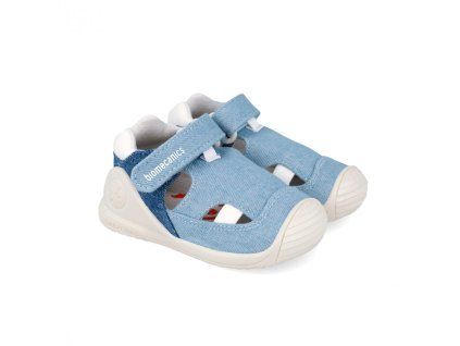 BIOMECHANICS detské chlapčenské sandále BAREFOOT modré Jeans