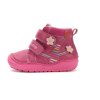 D.D.STEP detské dievčenské kožené zimné topánky tm.ružové s kvetmi Dark Pink Flexi, *071