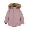 COLOR KIDS detská dievčenská zateplená zimná bunda s umelou kožušinou Pudrová ružová