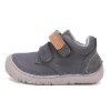 D.D.STEP detské chlapčenské kožené prechodné topánky BAREFOOT Dark Grey, *073