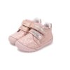 D.D. STEP detské dievčenské prechodné kožené topánky BABY PINK BAREFOOT, *070