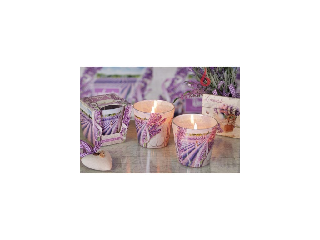 Svíčka ve skle 115g Lavender Kiss - Lavender Oil Bartek Candle