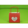 Papírová taška Heart- červená - 24x19,5x14 cm