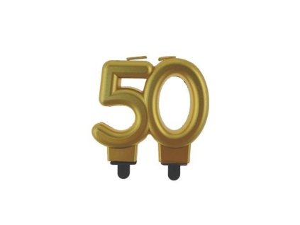 0014795 svicka narozeninova cislice 50 metalicka zlata 8 cm 625