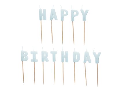 0029681 narozeninove svicky happy birthday 25 cm modre