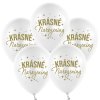 0024757 balonkovy buket krasne narozeniny bily 5 ks