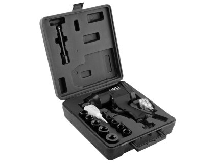 NEO Pneumatický rázový uťahovák 1/2", 320 Nm + sada s nástrčnými kľúčmi - 14-502