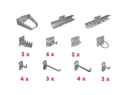 drziaky na naradie do perforovanej steny 28 dielna sada