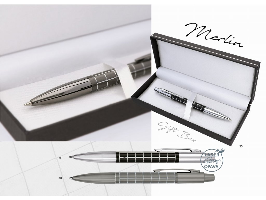 Luxusní kovové kuličkové pero Merlin