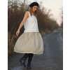 Sukně lněná režná s krajkou (Le-Mi česká autorská móda)