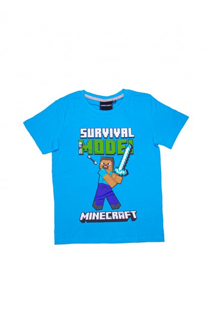 MINECRAFT chlapecké tričko Survival MODRÉ
