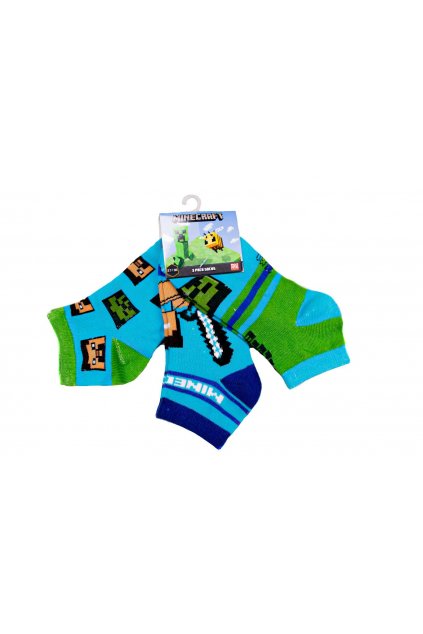 minecraft chlapecke ponozky steve a zombie 3 pack