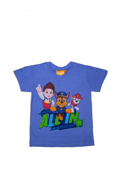 PAW PATROL tričko ALL IN SVĚTLE MODRÁ