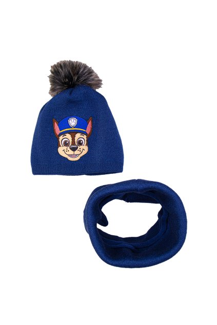 PAW PATROL zimní čepice a nákrčník MODRÝ