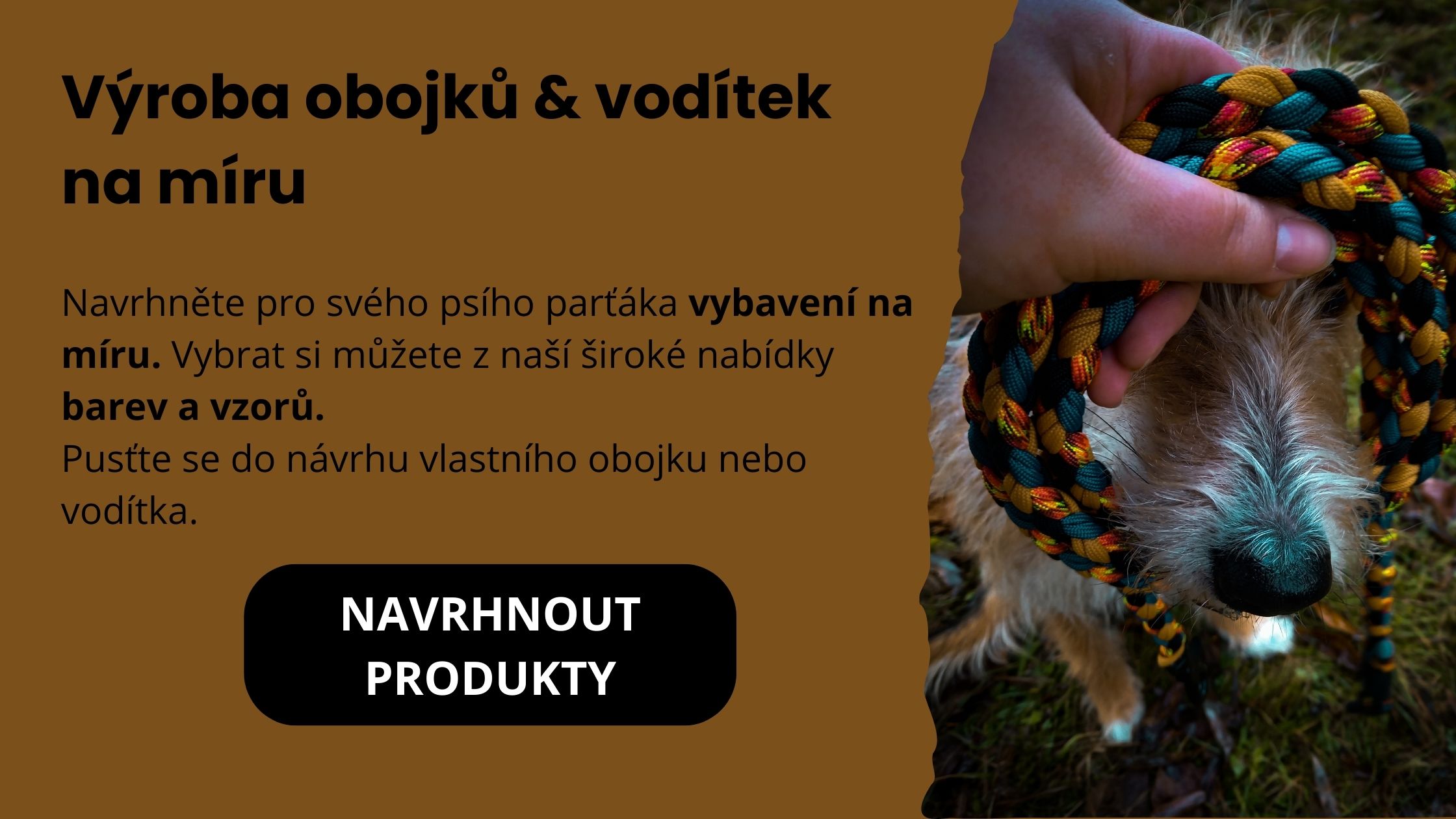 Výroba obojků a vodítek na míru