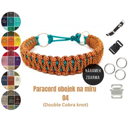 Paracord obojek na míru: Typ pletení 04 - Double cobra knot