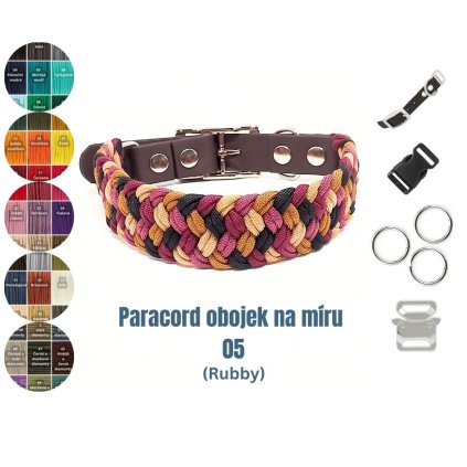 Paracord obojek na míru: Typ pletení 05 - Rubby
