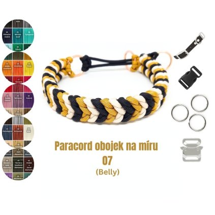 Paracord obojek na míru: Typ pletení 07 - Belly