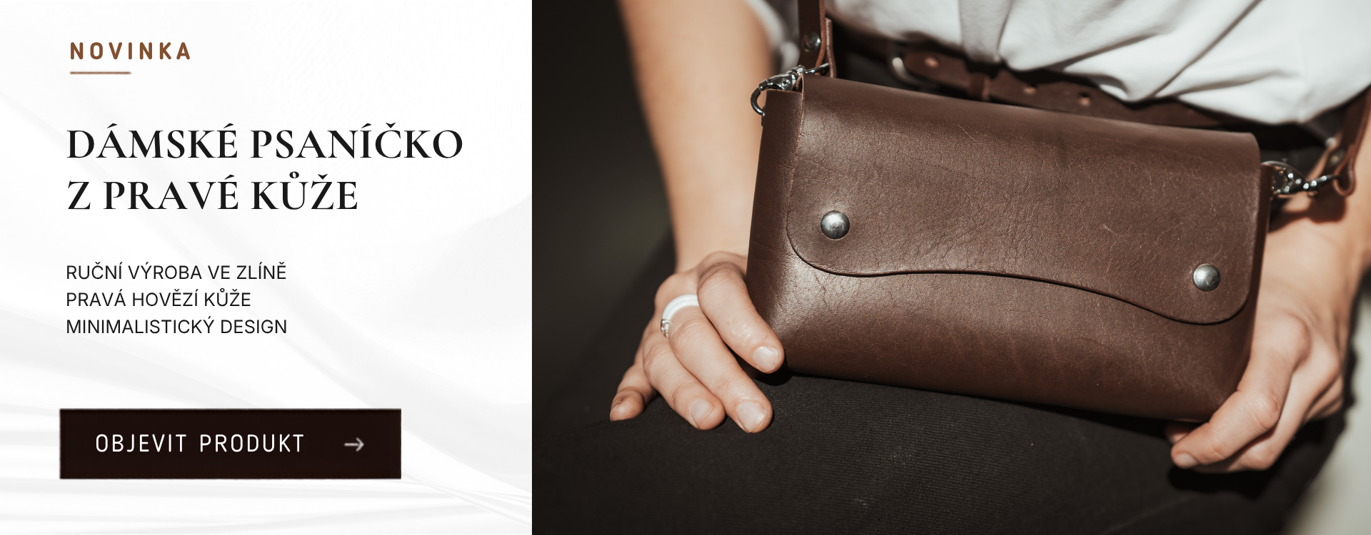 Dámské psaníčko - LEATHERLAb - Warm brown - hnědé