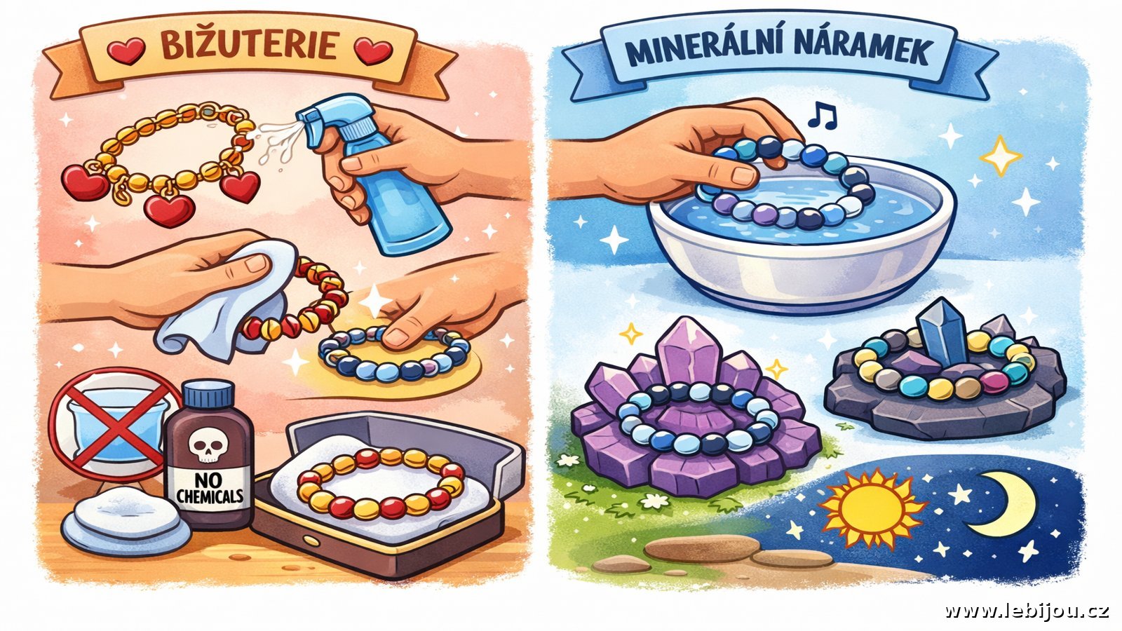 Jak správně pečovat o bižuterii a náramky z minerálních kamenů 🌿