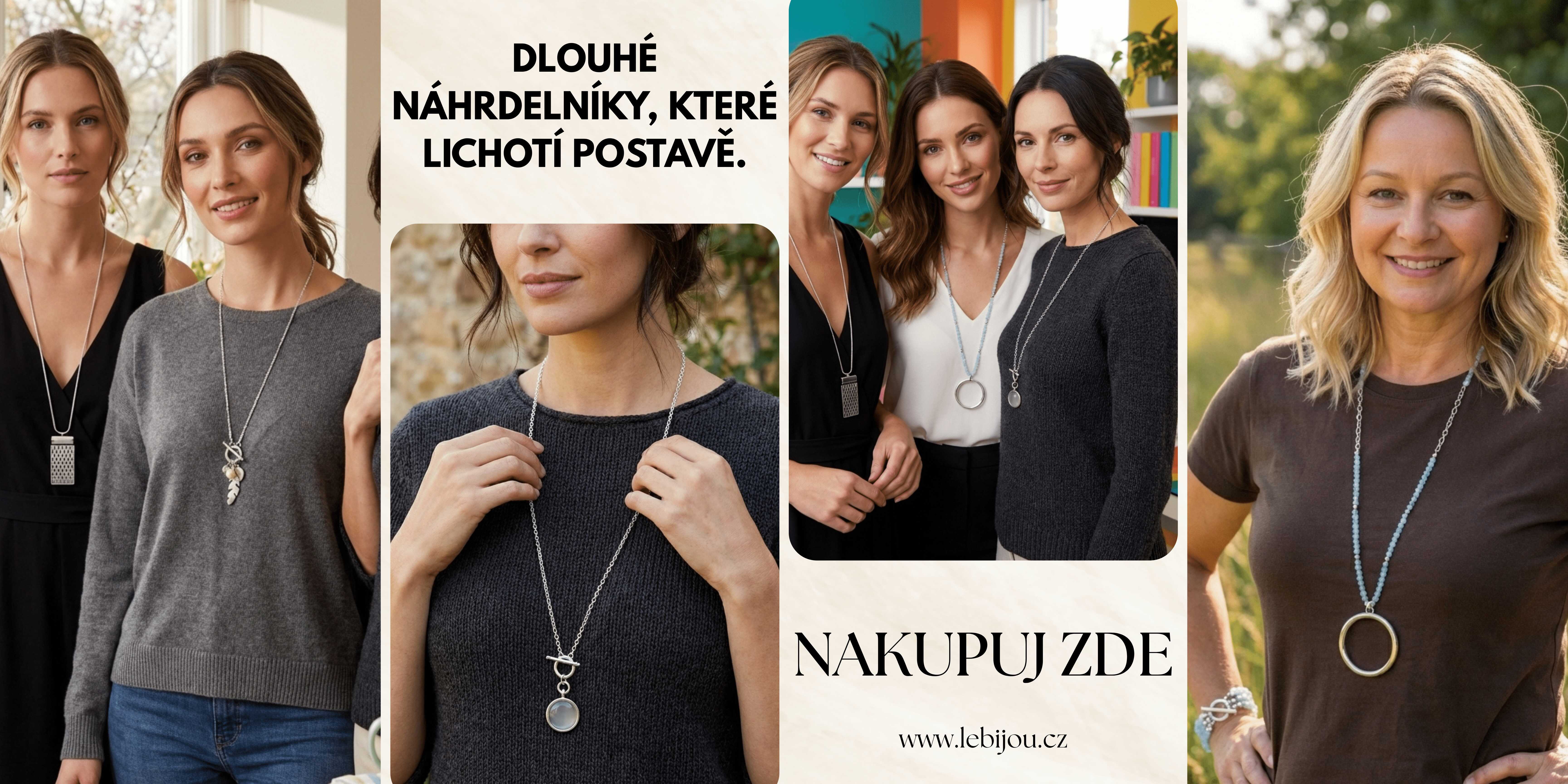 Dlouhé náhrdelníky, které lichotí postavě