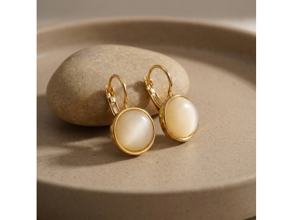 Náušnice Natural Elegance Přírodní mléčný jadeit4