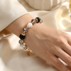 Náramek LOVELY STONES – obsidián, perly & křišťál Síla a elegance 1