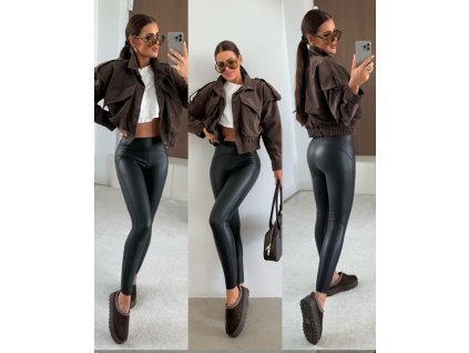 Zateplené koženkové legíny Chic style