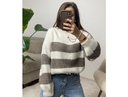 Heboučký svetr s vlnou Sunset