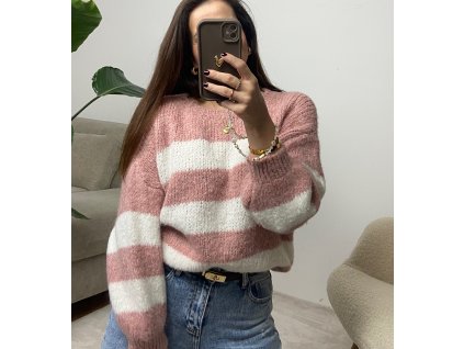 Heboučký svetr s vlnou Sunset