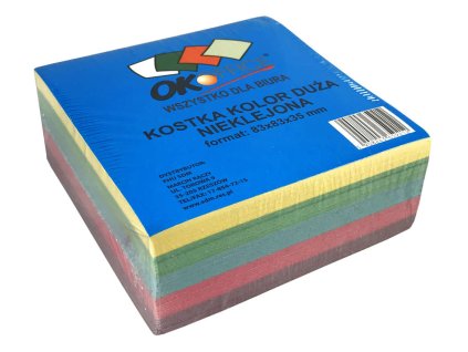 Blok kocka lepená duha 83x83x35mm