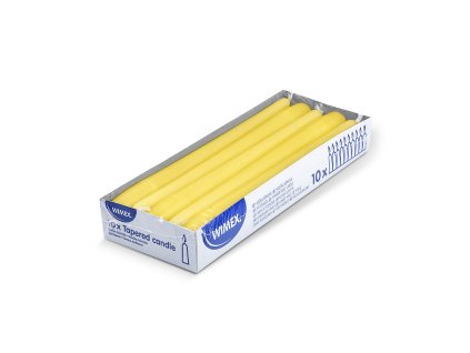 Sviečka konická žltá/10ks