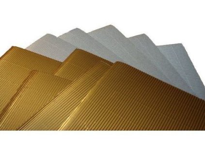 Vlnkový papier B4 zlatý,strieborný 10ks