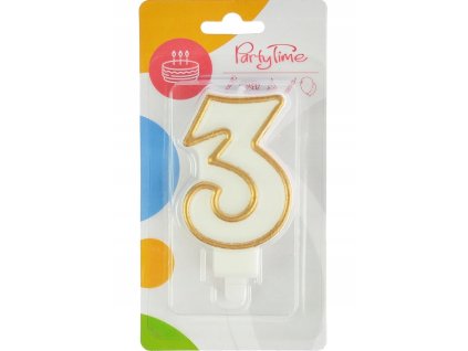 Sviečka 3 Arpex zlatá