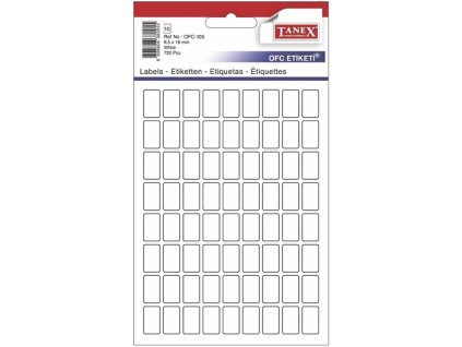 Etikety v sáčku OFC-105 9,5x16mm biele