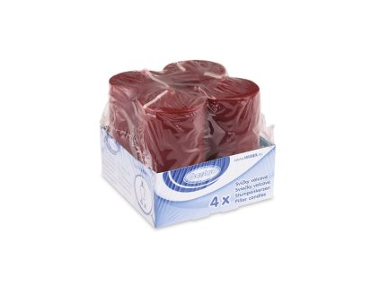 Sviečka valcová/4ks bordová 40x80mm