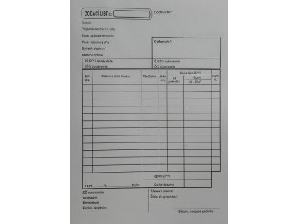 Tlačivo Dodací list A5 NCR