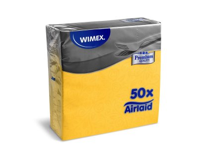 Obrúsky Prémium 40x40 žlté dekor R/50 ks