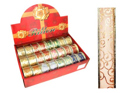 Stuha vianočná 6,3cmx2,7m TG27378