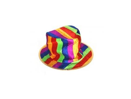 Klobúk klauna 18cm farebné pásiky